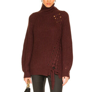 Nbd 'Tori' Brown Acrylic Laced Sweater Size XS